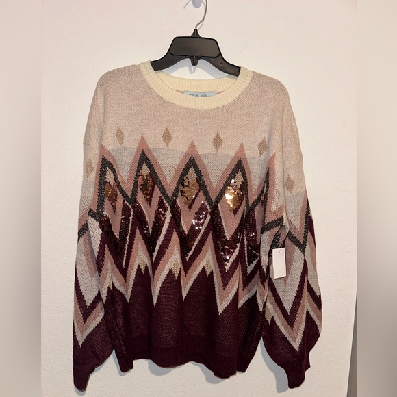 NWT Blue Sol Plus Size Sequined Sweater - Picture 2 of 4